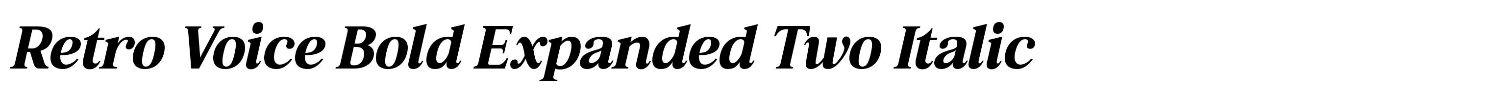 Retro Voice Bold Expanded Two Italic